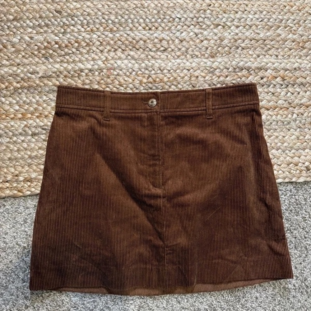 Brown Corduroy A-Line Skirt